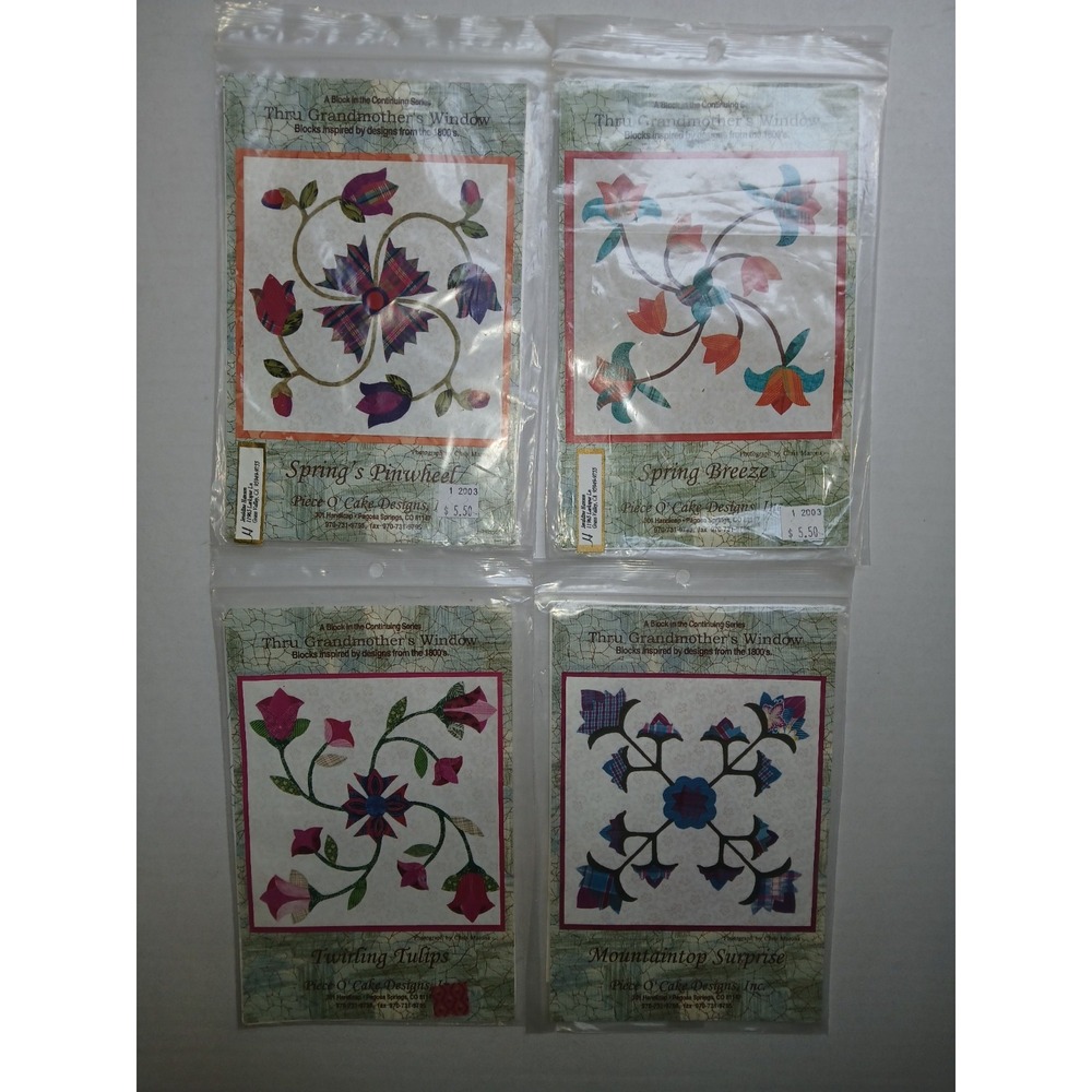 Lot‎ Of 4 THRU GRANDMOTHER'S WINDOW Patterns from Piece O' Cake Designs